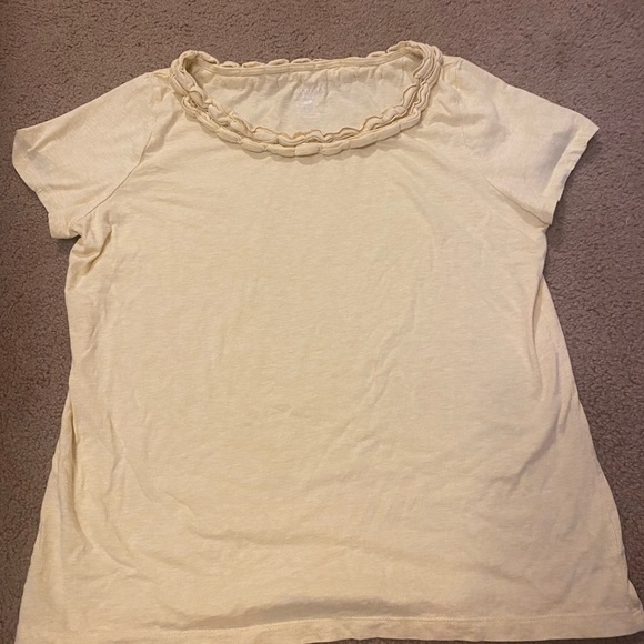 Talbots yellow top with gathering at neckline - Picture 5 of 11